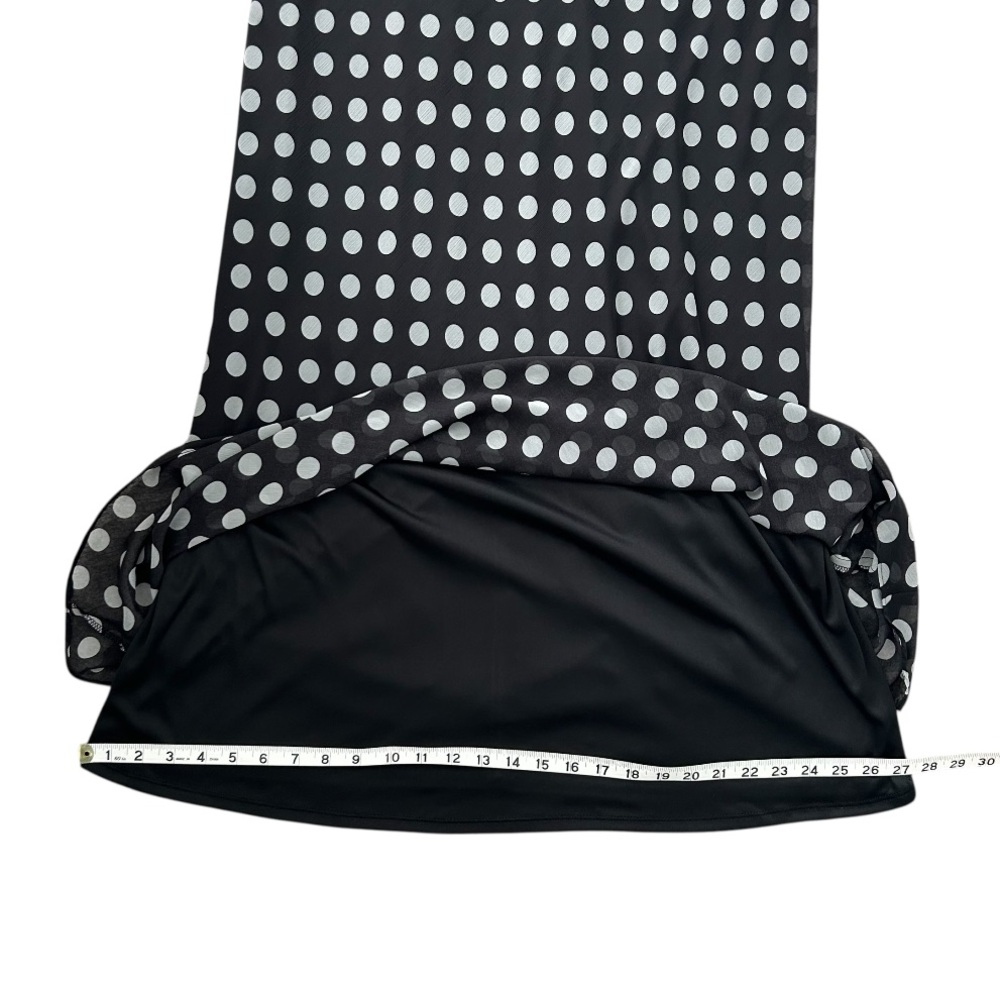 DANA KAY Women’s Sleeveless Maxi Dress Black White PolkaDot Chiffon Overlay 18W - Picture 11 of 12